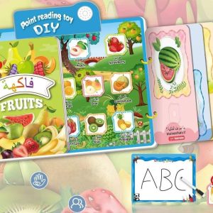 Montessori Fruits Theme DIY Point Reading Book | Educational Activity Puzzle, Matching Game & Learning Toy for Kids with Erasable Whiteboard on Back