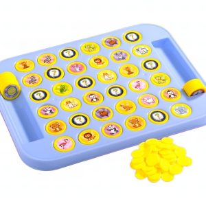 Memory Chess Flip & Match Game for Kids – Educational Brain Development Puzzle Board Game with Animal & Fruit Tokens