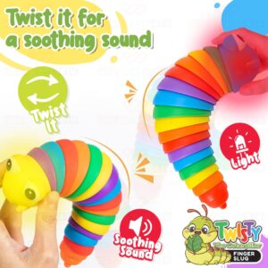 Caterpillar Toy with Light Fun Sensory Toddler Toys for Kids Flexible and Glowing Baby Toys with Movable Joints for Handheld Play Supports Fine Motor Skills Birthday Gift for Kids