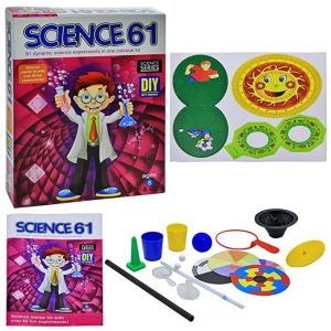 DIY Science 61 Experiment Kit for Kids – Fun & Educational Science Lab Set for Learning Physics, Chemistry & Optics – STEM Activity Kit for Boys & Girls – Ages 8+