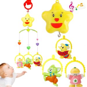 Musical Wind-up Cot Mobile Ring with Hanging Toys Soft Soothing Music for Babies for Baby 1+ Months