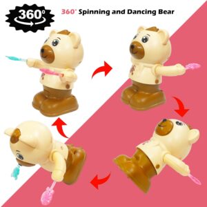 Dancing Tumbling Teddy Bear Toy for Kids with Lights and Music - Battery Operated Animal Toy