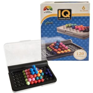 IQ Pyramid Game, 120 Challenges, 5 Levels of Difficulty, 1-Player Puzzle Game for Kids and Adults, Boosts IQ and Logic Skills