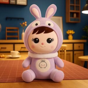 25cm Super Soft Rabbit Plush Toy – Cute Stuffed Animal Doll for Kids & Girls – Random Color for Birthdays & Festivals