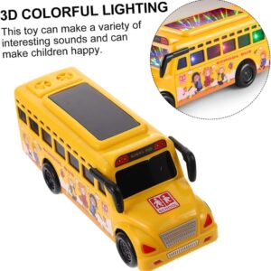 School Bus Toy with Lights and Sound, Friction Powered, Yellow, Educational Vehicle for Toddlers 3+ Years
