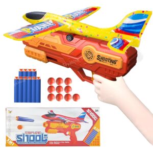 3 In 1 Plane Launcher Toys | Plane, Foam Darts And Foam Ball Shooter | Toy For Kids One-Click Ejection Shooting | Birthday Toy Gift For Boys And Girls, Multicolor